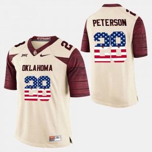 For Men Sooners #28 Adrian Peterson White US Flag Fashion Jersey 316145-623