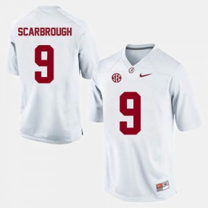 For Men Alabama #9 Bo Scarbrough White College Football Jersey 156393-387