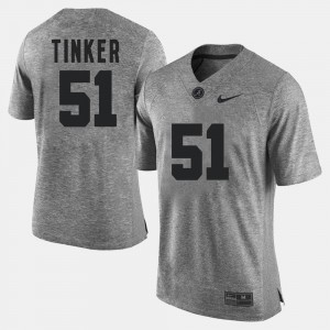 For Men's Alabama Crimson Tide #51 Carson Tinker Gray Gridiron Gray Limited Gridiron Limited Jersey 901682-595