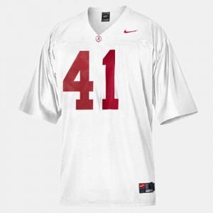 For Kids Alabama Roll Tide #41 Courtney Upshaw White College Football Jersey 281437-916