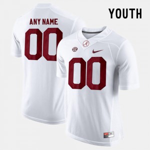 Youth(Kids) University of Alabama #00 White College Limited Football Custom Jerseys 432604-225