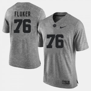 For Men's Bama #76 D.J. Fluker Gray Gridiron Gray Limited Gridiron Limited Jersey 964734-178