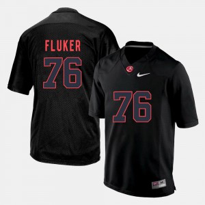 For Men University of Alabama #76 D.J. Fluker Black Silhouette College Jersey 329750-728