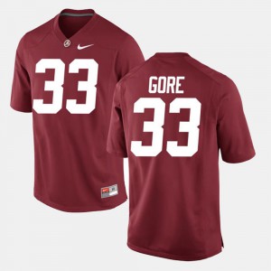 For Men University of Alabama #33 Derrick Gore Crimson Alumni Football Game Jersey 394740-908