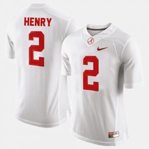 Mens University of Alabama #2 Derrick Henry White College Football Jersey 541570-412
