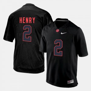 For Men's Alabama #2 Derrick Henry Black Silhouette College Jersey 126010-516