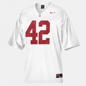 Youth University of Alabama #42 Eddie Lacy White College Football Jersey 210128-370