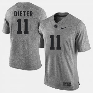For Men Bama #11 Gehrig Dieter Gray Gridiron Gray Limited Gridiron Limited Jersey 976022-322