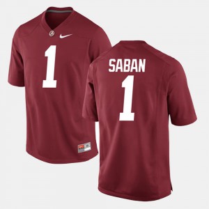 Men Alabama Roll Tide #1 Nick Saban Crimson Alumni Football Game Jersey 347810-716