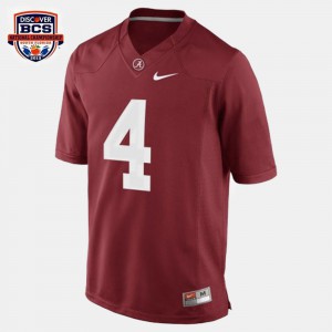 For Men's Roll Tide #4 T.J. Yeldon Red College Football Jersey 870976-324