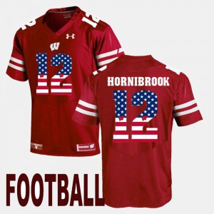 Men's Badger #12 Alex Hornibrook Maroon US Flag Fashion Jersey 555994-941