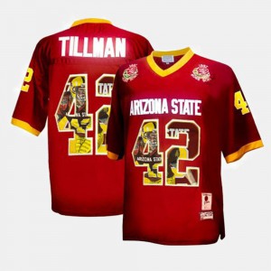 Men Arizona State Sun Devils #42 Pat Tillman Maroon Throwback Jersey 156984-170