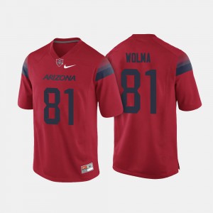 For Men's Wildcats #81 Bryce Wolma Red College Football Jersey 620359-409