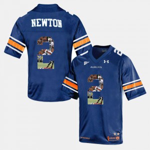 Mens Auburn Tigers #2 Cam Newton Navy Blue Throwback Jersey 318014-178