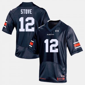 For Men's AU #12 Eli Stove Navy College Football Jersey 125857-861