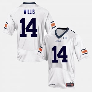 For Men's Tigers #14 Malik Willis White College Football Jersey 957899-923
