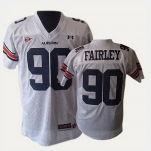 Youth Auburn University #90 Nick Fairley White College Football Jersey 214507-978