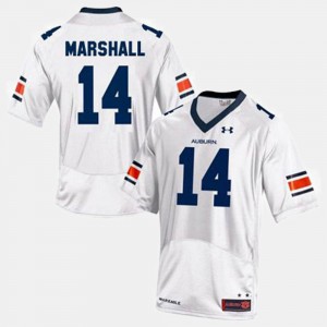 For Men's Auburn University #14 Nick Marshall White College Football Jersey 620518-403