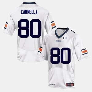 For Men's AU #80 Sal Cannella White College Football Jersey 413558-787