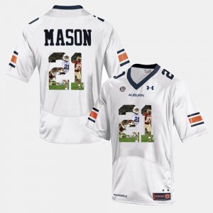 Men Auburn University #21 Tre Mason White Player Pictorial Jersey 327013-766