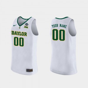 Womens Baylor University #00 White 2019 NCAA Women's Basketball Champions Custom Jersey 461401-960