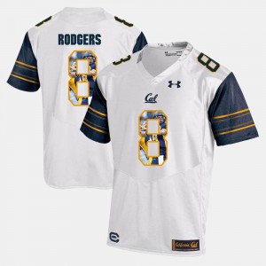 Men Cal #8 Aaron Rodgers White Player Pictorial Jersey 535022-224