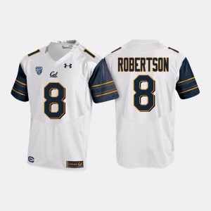 For Men Cal Golden Bears #8 Demetris Robertson White College Football Jersey 162650-216