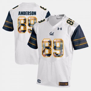 For Men's Cal Bears #89 Stephen Anderson White Player Pictorial Jersey 210618-540