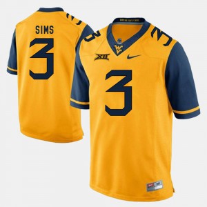 Men's Mountaineers #3 Charles Sims Gold Alumni Football Game Jersey 592365-449