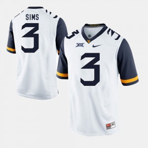 Men West Virginia Mountaineers #3 Charles Sims White Alumni Football Game Jersey 913809-393