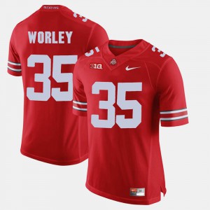 Men Ohio State Buckeye #35 Chris Worley Scarlet Alumni Football Game Jersey 402491-140