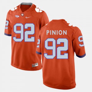 Men's Clemson University #92 Bradley Pinion Orange College Football Jersey 722980-712