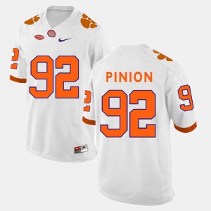 For Men Clemson Tigers #92 Bradley Pinion White College Football Jersey 944382-680