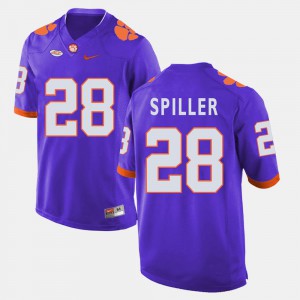 For Men's Clemson #28 C.J. Spiller Purple College Football Jersey 233430-732