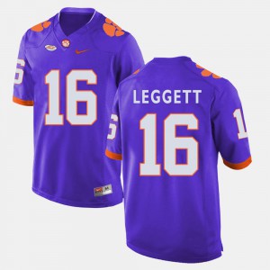 Men's Clemson #16 Jordan Leggett Purple College Football Jersey 565221-894