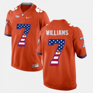For Men Clemson National Championship #7 Mike Williams Orange US Flag Fashion Jersey 752029-634