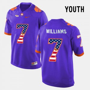 Youth(Kids) CFP Champs #7 Mike Williams Purple US Flag Fashion Jersey 669948-319