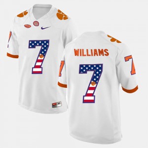 Men's Clemson #7 Mike Williams White US Flag Fashion Jersey 530387-397