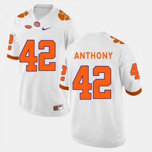 Men Clemson Tigers #42 Stephone Anthony White College Football Jersey 949751-364