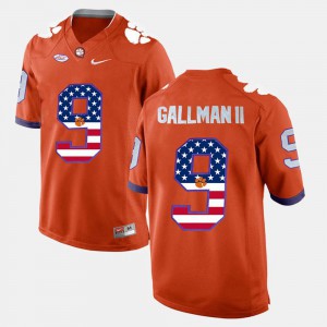 Men CFP Champs #9 Wayne Gallman II Orange US Flag Fashion Jersey 385078-236