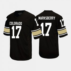 For Men's UC Colorado #17 Casey Marksberry Black College Football Jersey 912943-178