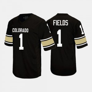 For Men University of Colorado #1 Shay Fields Black College Football Jersey 858006-462