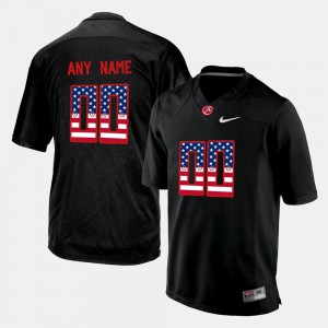 Mens Alabama Roll Tide #00 Black US Flag Fashion Customized Jerseys 227254-343