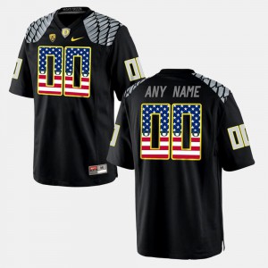 For Men's Oregon #00 Black US Flag Fashion Custom Jerseys 736282-230