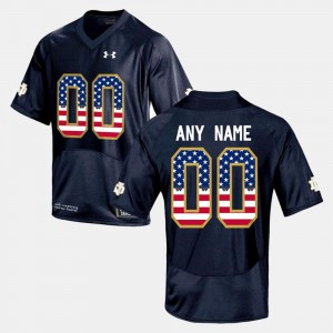 Men Irish #00 Navy Blue US Flag Fashion Customized Jerseys 479848-238