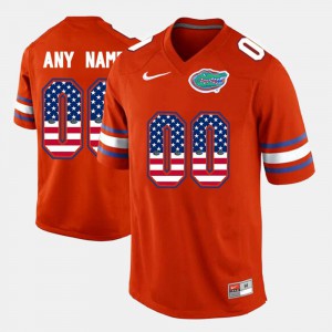 For Men Florida #00 Orange US Flag Fashion Customized Jerseys 803549-436