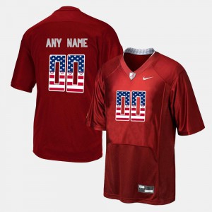 Men Roll Tide #00 Red US Flag Fashion Customized Jersey 564628-698