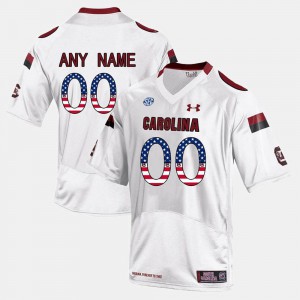 Men USC Gamecocks #00 White US Flag Fashion Customized Jerseys 536757-882