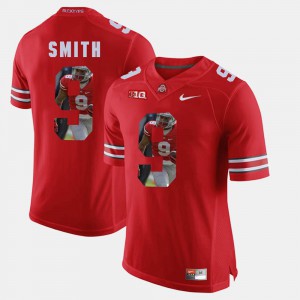 For Men's Ohio State #9 Devin Smith Scarlet Pictorial Fashion Jersey 927636-782