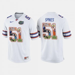 Men Gators #51 Brandon Spikes White College Football Jersey 535500-563